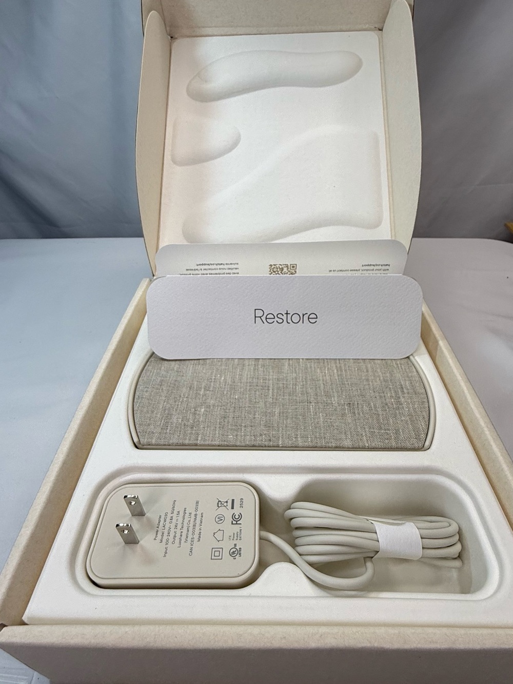 Hatch Restore 3 Fabric-Covered Wellness Device Alarm Clock in Light Gray NIB